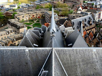 High angle view residential buildings