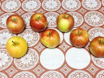 Directly above shot of apples on table