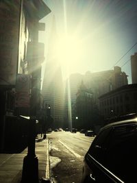 City street at sunset