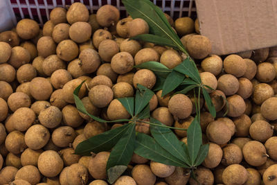 High angle view of fruits for sale at market