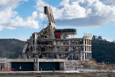 Construction site against sky