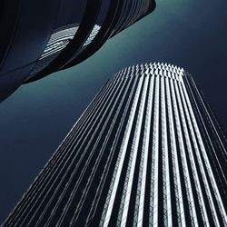 Low angle view of skyscraper against sky