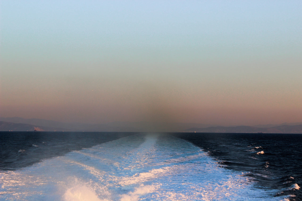 Waves behind a ship