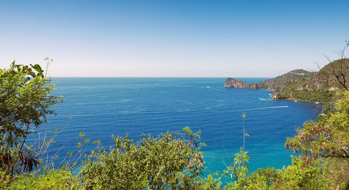 View of sea against blue sky