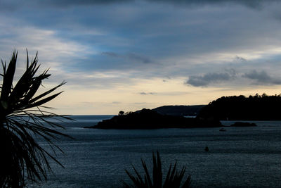 Scenic view of sea against dramatic sky