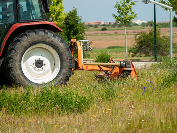 Tractor on field