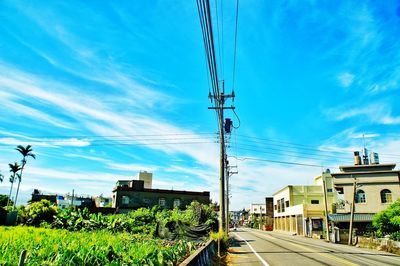 View of built structure against blue sky