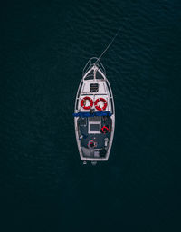 High angle view of boat in sea