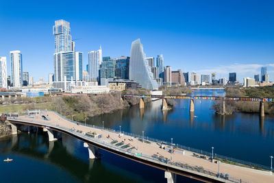 Bridge over river in city