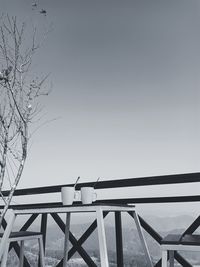 Low angle view of bridge against clear sky