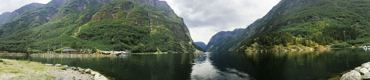 Panoramic view of river against sky