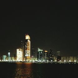 City lit up at night