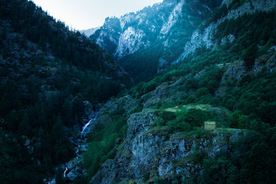 Scenic view of rocky mountains