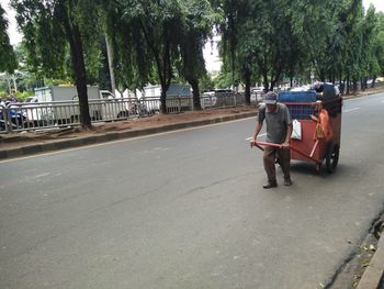 People walking on road