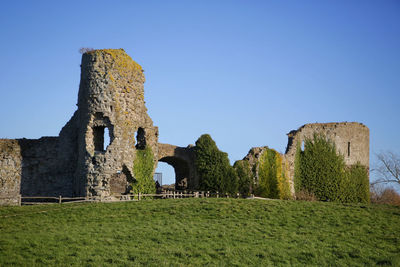 Old ruin building against clear sky