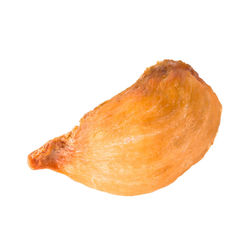 High angle view of bread against white background