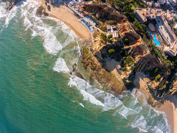 High angle view of beach