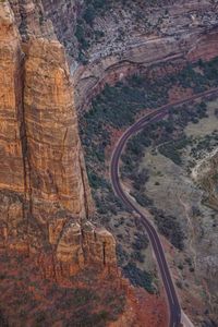 Aerial view of rocky mountains