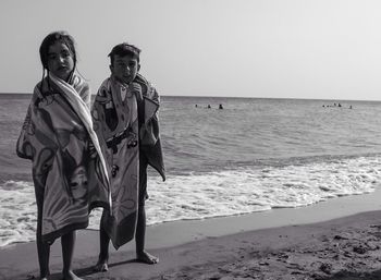 View of people on beach