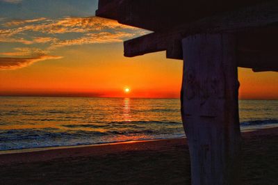 Scenic view of sea during sunset