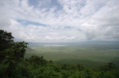 View of sea against cloudy sky