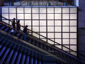 Low angle view of person on staircase