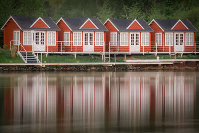 Reflection of building on lake