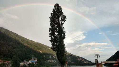 Scenic view of rainbow against sky