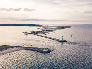 High angle view of sea against sky