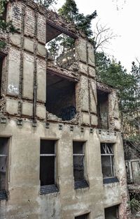 Low angle view of abandoned building