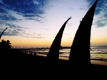 Scenic view of sea at sunset