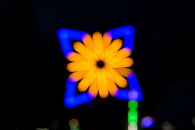 Close-up of yellow flower against black background