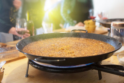 Close-up of food on table