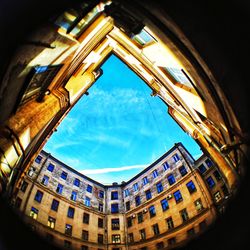 Low angle view of buildings against sky