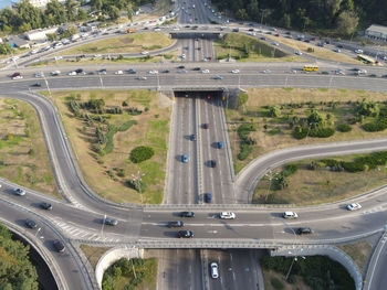 High angle view of bridge over highway