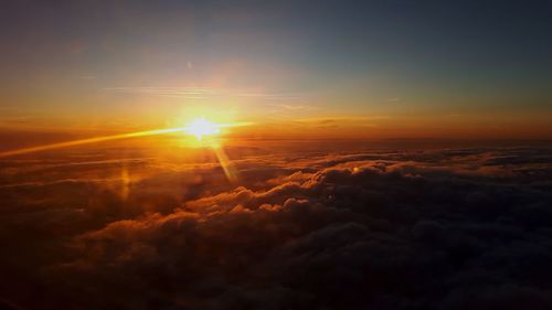 Aerial view of cloudscape during sunset