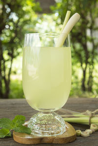 Close-up of drink on table