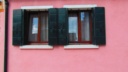 Closed window of building