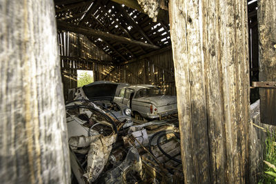 Close-up of old wooden wall