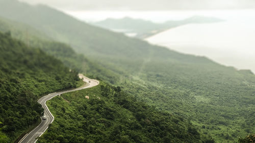 High angle view of mountain road