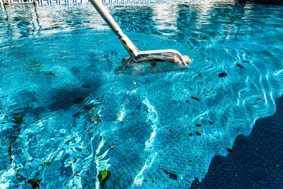 High angle view of swimming pool