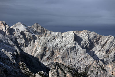 Scenic view of rocky mountains against sky