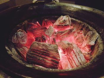 Close-up of preparing food on table