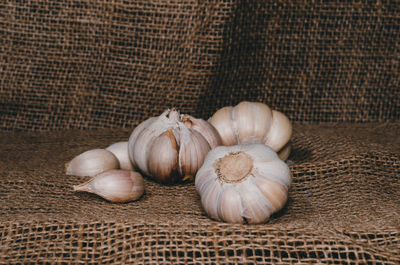 Close-up of eggs in basket