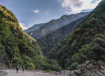 Panoramic view of mountains against sky