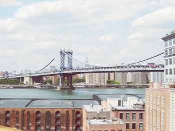 Manhattan bridge over river