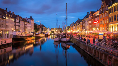 View of canal along buildings