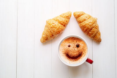 Directly above shot of breakfast on table