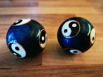 High angle view of ball on table