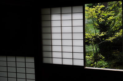 Close-up of window at home